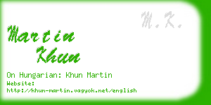 martin khun business card